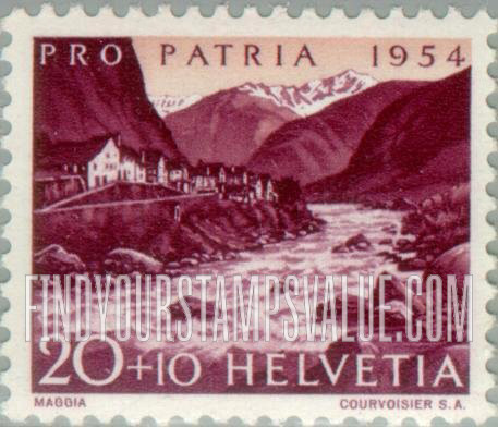 FindYourStampsValue: Semi-Postal, Views: Maggia river