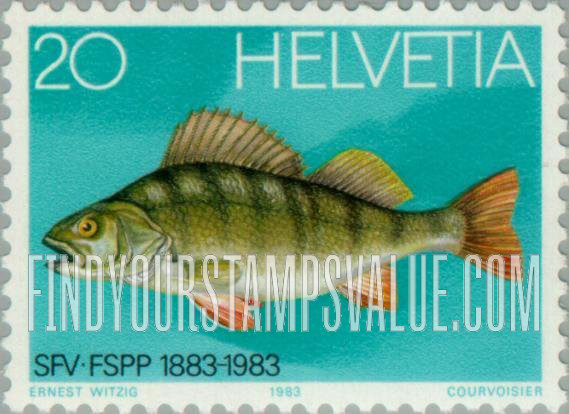 FindYourStampsValue: Federal Administration, Fishing and Pisciculture Federal Centenary: Perch
