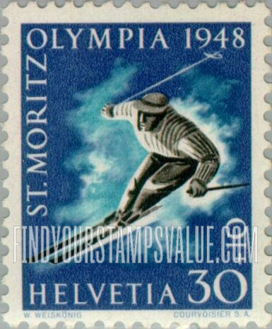 FindYourStampsValue: Semi-Postal: Ski-runner