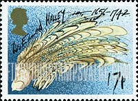 FindYourStampsValue: Great Britain (United Kingdom): Halley's Comet - Caricature, Edmond Halley, Astronomer