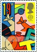 FindYourStampsValue: Great Britain (United Kingdom): Europa 1989, Children's Toys - Airplane, Locomotive