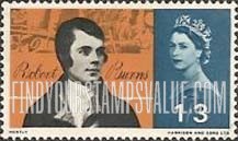 FindYourStampsValue: Great Britain (United Kingdom): Robert Burns - Robert Burns (after Alexander Nasmyth portrait)