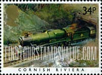 FindYourStampsValue: Great Britain (United Kingdom): Great Western Railway Sesquicentennial - Cornish Riviera