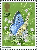 FindYourStampsValue: Great Britain (United Kingdom): Butterflies - Large Blue