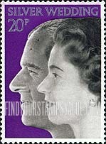 FindYourStampsValue: Great Britain (United Kingdom): 25th Anniversary of the Marriage of Queen Elizabeth II and Prince Philip
