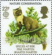 FindYourStampsValue: Great Britain (United Kingdom): Europa, Nature Conservation, Endangered Species - Pine Marten