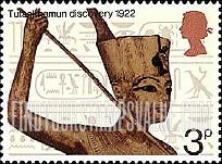 FindYourStampsValue: Great Britain (United Kingdom): 50th Anniv.of the Discovery of the Tomb of Tutankhamen - Head of Tutankhamen as Fisherman