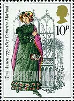 FindYourStampsValue: Great Britain (United Kingdom): Jane Austen - Catherine Morland from "Northanger Abbey"