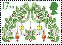 FindYourStampsValue: Great Britain (United Kingdom): Christmas (Traditional Decorations) - Holly Wreath