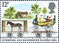 FindYourStampsValue: Great Britain (United Kingdom): 150th Anniversary of Liverpool and Manchester Railway - Flat Cars