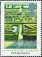 FindYourStampsValue: Great Britain (United Kingdom): British Gardens - Pitmeeden, 17th Century Garden