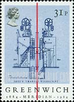FindYourStampsValue: Great Britain (United Kingdom): Greenwich Meridian, Centenary - Airy's Transit Telescope, 1850