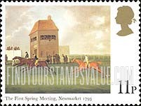FindYourStampsValue: Great Britain (United Kingdom): 200th Anniversary of the Derby - First Spring Meeting, Newmarket, 1793, by J.N. Sartorius