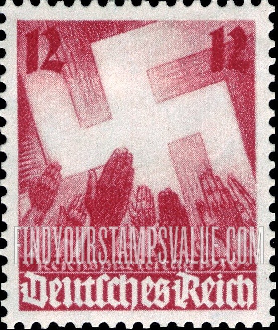 FindYourStampsValue: 1936 Nazi Congress - Salute to Swastika