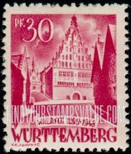 FindYourStampsValue: WURTTEMBERG - Waldsee