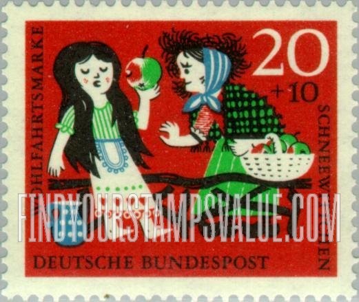 FindYourStampsValue: SEMI-POSTAL - Scenes from Snow White (Schnee-wittchen): Fairy Tale Type of 1960