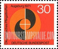 FindYourStampsValue: Ecumenical Meeting at Pentecost of the German Evangelical and Catholic Churches, Augsburg - Congress Emblem