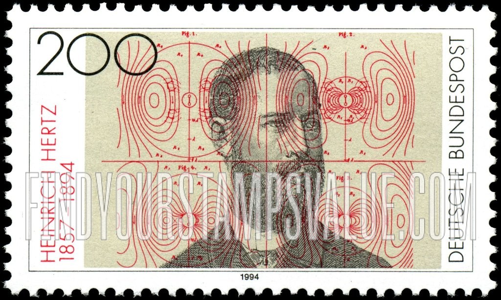 FindYourStampsValue: Heinrich Hertz (1857-94), Physicist