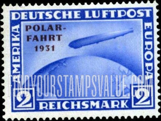 FindYourStampsValue: AIR POST - “Graf Zeppelin” Crossing Ocean: Overprinted in Brown