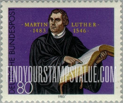 FindYourStampsValue: Martin Luther (1483-1546): Engraving by G. Konig