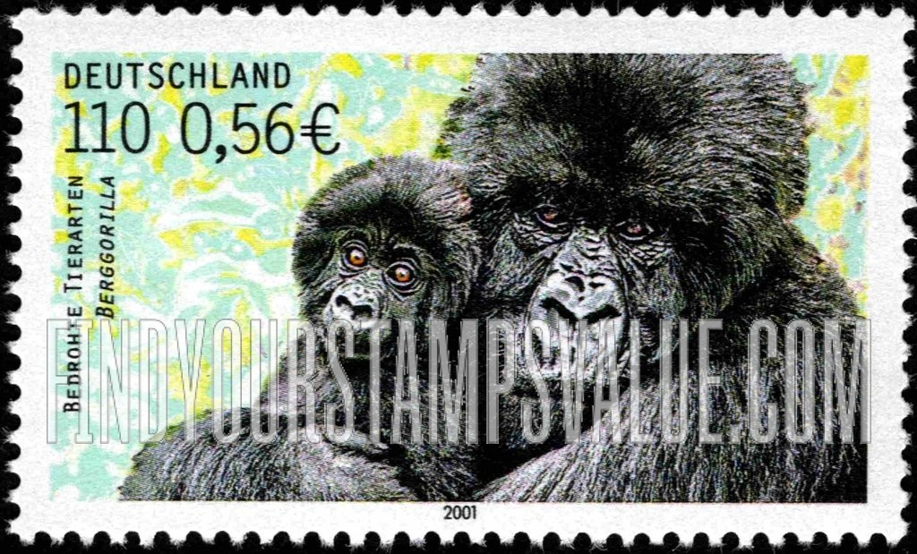 FindYourStampsValue: Endangered Species: Mountain gorilla