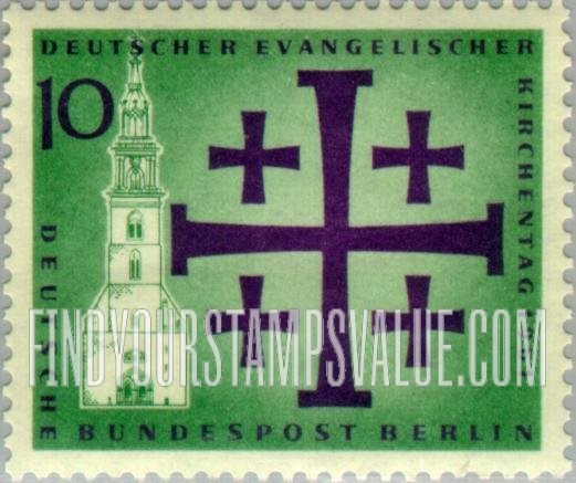 FindYourStampsValue: BERLIN - Emblem and Kaiser Wilhelm Memorial Church