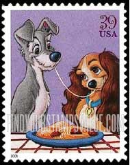 FindYourStampsValue: DISNEY CHARACTERS - Lady and Tramp, Self-Adhesive stamp
