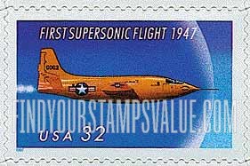 FindYourStampsValue: 50th ANNIVERSARY of FIRST SUPERSONIC FLIGHT, Self-adhesive stamp