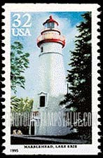 FindYourStampsValue: GREAT LAKES LIGHTHOUSES - Marblehead, Lake Erie, Booklet stamp