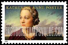 FindYourStampsValue: LITERARY ARTS - Katherine Anne Porter, Author, Self-Adhesive stamp