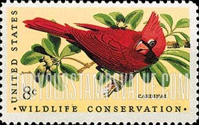 FindYourStampsValue: WILDLIFE CONSERVATION - Cardinal