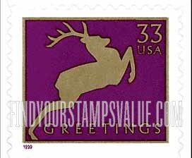 FindYourStampsValue: CHRISTMAS - Deer, Self-Adhesive Booklet stamp