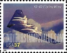FindYourStampsValue: ADVANCES IN AVIATION - Northrop YB-49 Flying Wing, Self-Adhesive stamp