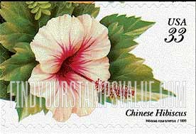 FindYourStampsValue: TROPICAL FLOWERS - Chinese Hibiscus, Self-Adhesive booklet stamp