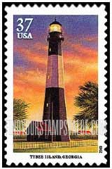 FindYourStampsValue: SOUTHEASTERN LIGHTHOUSES - Tybee Island, Georgia, Self-Adhesive stamp