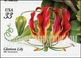 FindYourStampsValue: TROPICAL FLOWERS - Gloriosa Lily, Self-Adhesive booklet stamp