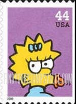 FindYourStampsValue: 20th ANNIVERSARY OF THE SIMPSONS TELEVISION SHOW - Maggie Simpson, Self-Adhesive Booklet stamp