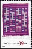 FindYourStampsValue: AMERICAN TREASURES SERIES, QUILTS OF GEE'S BEND, ALABAMA - Chinese Coins Variation, Self-Adhesive Booklet Stamp
