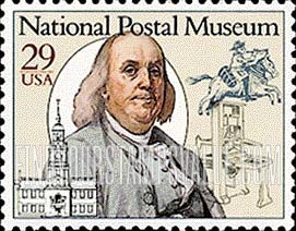 FindYourStampsValue: NATIONAL POSTAL MUSEUM - Benjamin Franklin