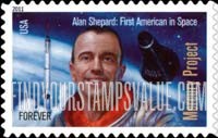 FindYourStampsValue: SPACE FIRSTS - Alan B.Shepard, Jr., First American in Space, Self-Adhesive stamp