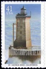 FindYourStampsValue: PACIFIC COAST LIGHTHOUSES - St.George Reef, California, Self-adhesive stamp
