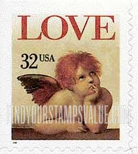 FindYourStampsValue: LOVE - Cherub, Self-adhesive booklet stamp