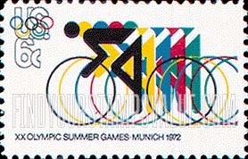 FindYourStampsValue: OLYMPIC GAMES - Bicycling and Olympic rings
