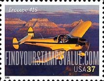 FindYourStampsValue: ADVANCES IN AVIATION - Engineering and Research Corporation Ercoupe 415, Self-Adhesive stamp