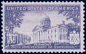 FindYourStampsValue: 150th ANNIVERSARY OF VERMONT STATEHOOD - Vermont Capitol, Montpelier
