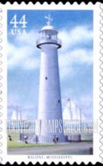 FindYourStampsValue: GULF COAST LIGHTHOUSES - Biloxi Lighthouse, Mississippi, Self-Adhesive stamp