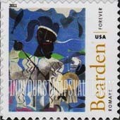 FindYourStampsValue: ART OF ROMARE BEARDEN - Odysseus: Poseidon, The Sea God, Enemy of Odysseus, Self-Adhesive stamp