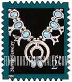 FindYourStampsValue: AMERICAN DESIGN SERIES - Navajo Necklace, Self-Adhesive stamp
