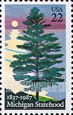 FindYourStampsValue: MICHIGAN STATEHOOD, 150th ANNIVERSARY