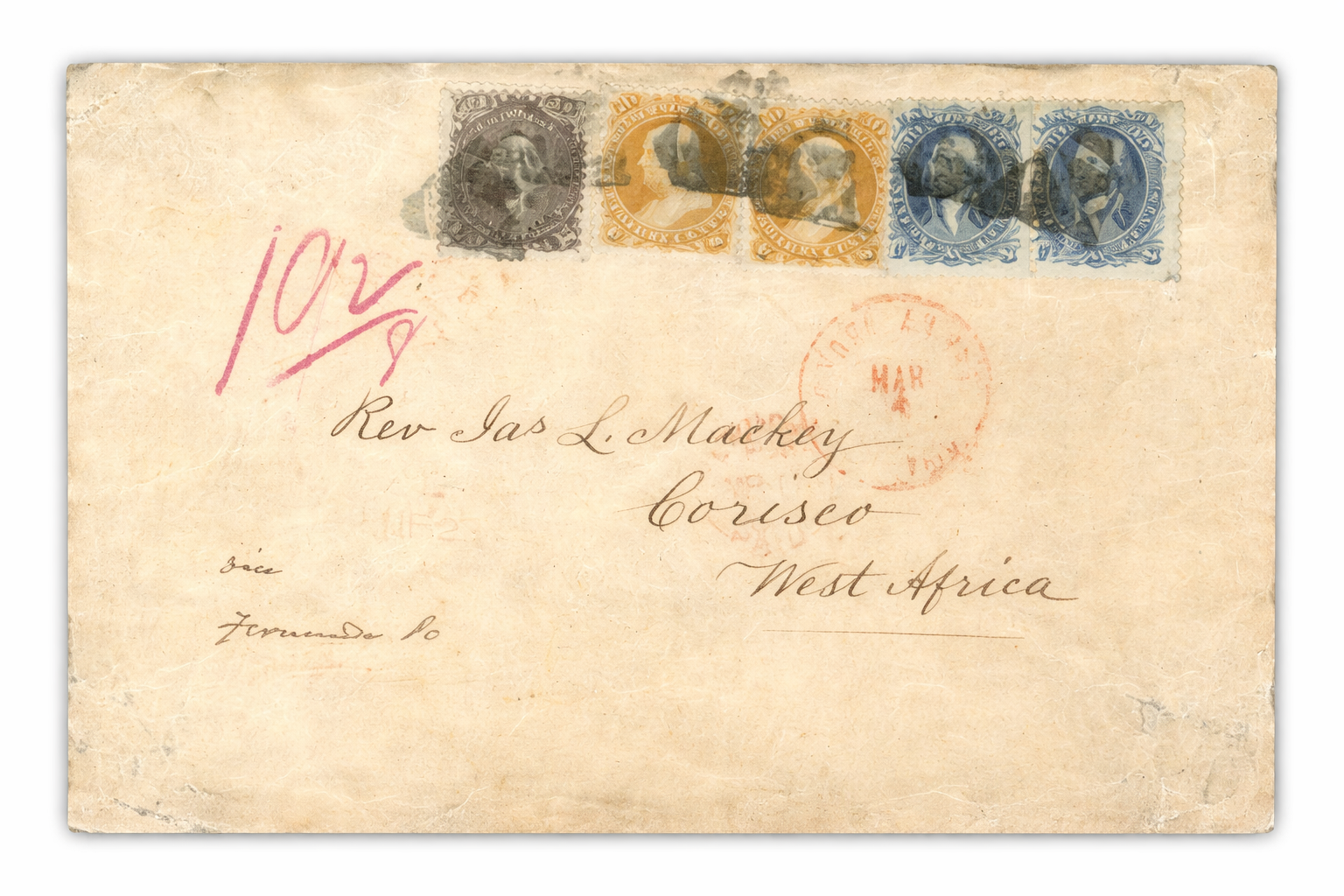 Historic 1866 Missionary Cover from Drews Collection Set for Cherrystone Auction
